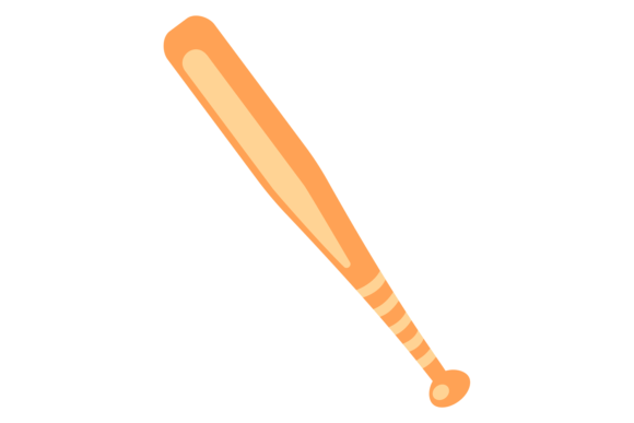Baseball Bat Icon: Sport Game Cartoon Graphics & Illustrations
