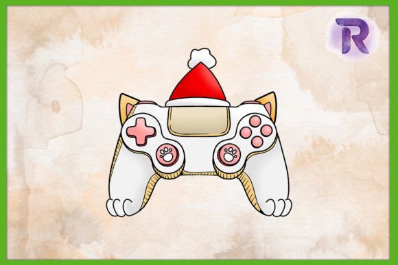 Cat Game Controller Christmas PNG Graphics for Crafts
