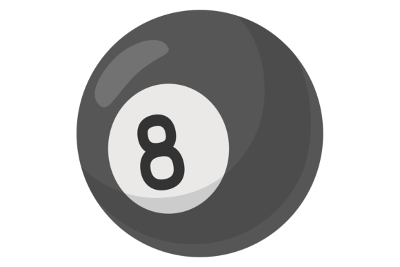 Eight Ball Icon. Pool Game Symbol. Billi Review