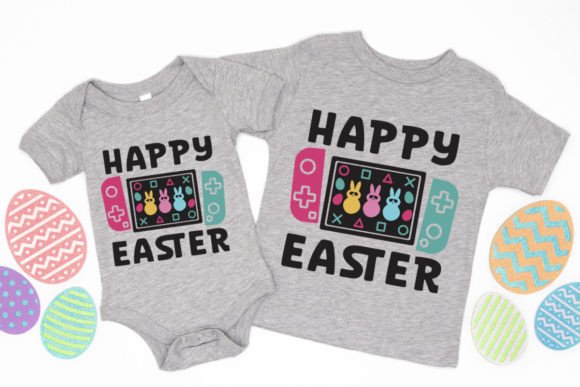 Happy Easter Video Game Controller Graphics for Crafts Branding
