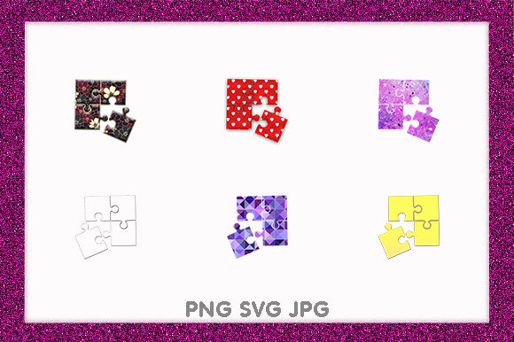 Jigsaw Puzzle Golden Lines: Graphics & Illustrations Game Logo