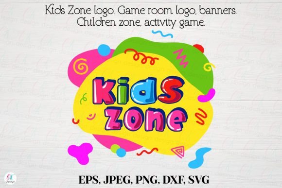 Kids Zone Logo: Game Room Graphics for Craft Brands