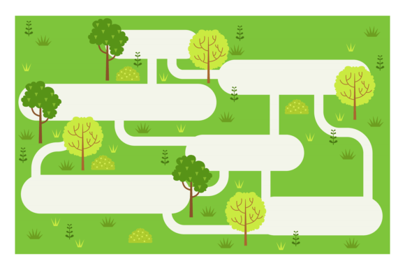 Park Map Background: A Blank Board Game Template for Embroidery