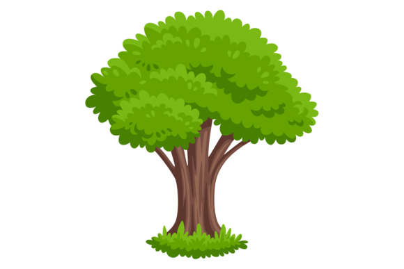 Park Tree Icon: Cartoon Forest Graphics for Illustrations & Branding