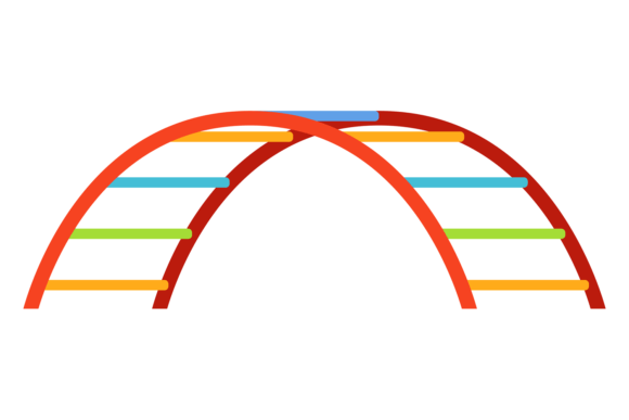 Playground Rainbow Bridge Climbing Game Graphics