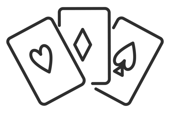 Playing Cards Line Icon for Crafts & Graphics