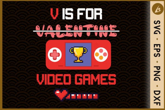 V is for Valentine Game Controller: Graphics for Crafts and Branding